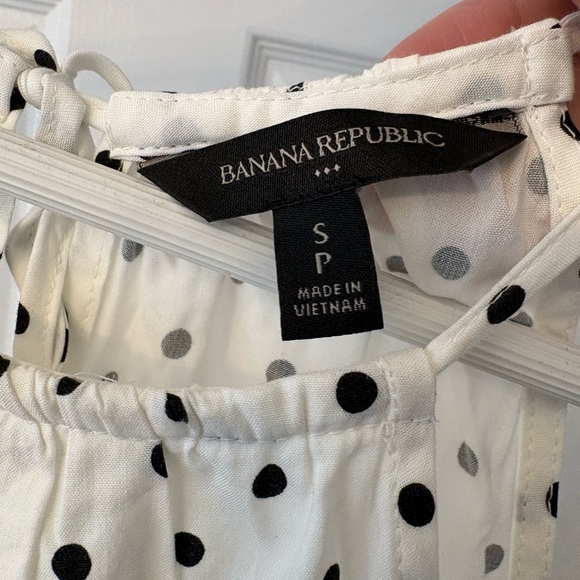 Banana Republic White & Black Polkadot Sleeveless Maxi Dress Size Small Cotton - Picture 10 of 14